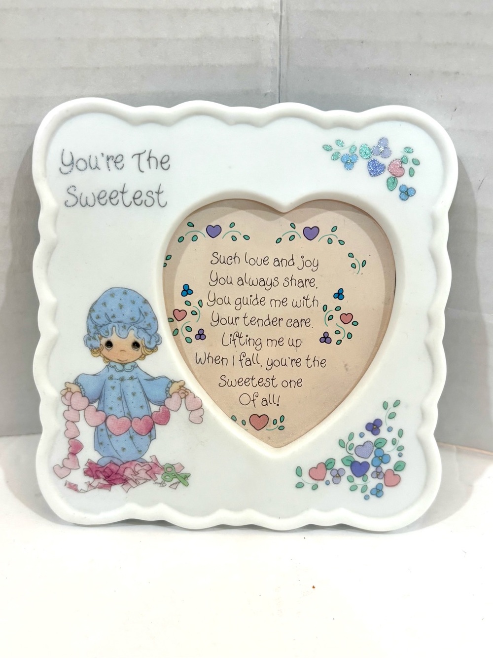 VINTAGE PRECIOUS MOMENTS “You’re The Sweetest” Porcelain Frame